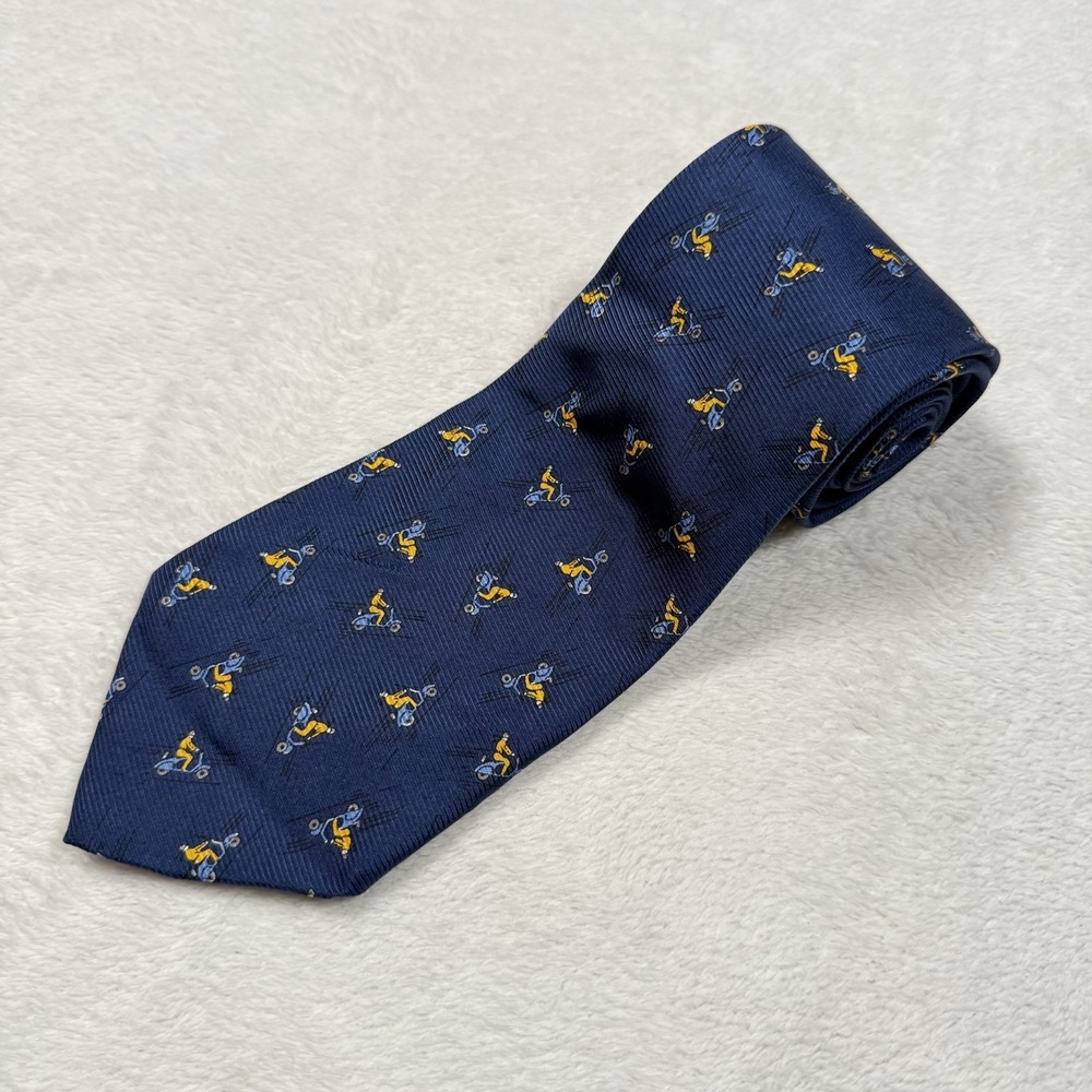 Lauren Ralph Lauren Men's‎ Necktie Blue Scooter 100% Silk Length 55.5"